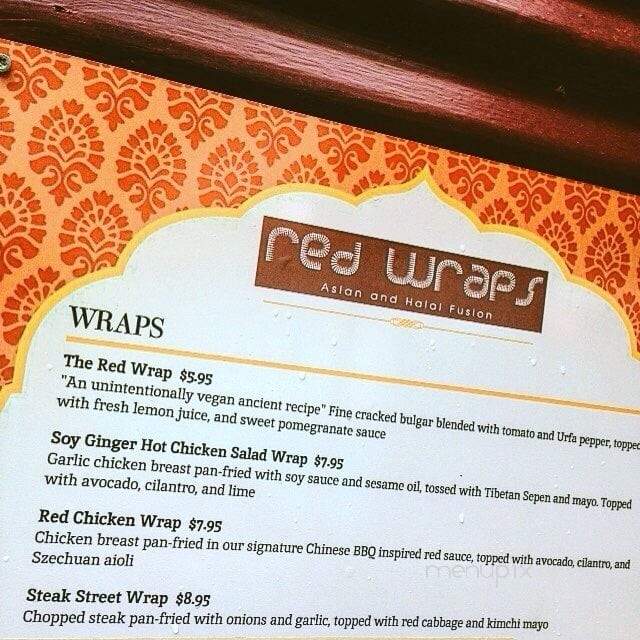Red Wraps - Austin, TX menu_pic