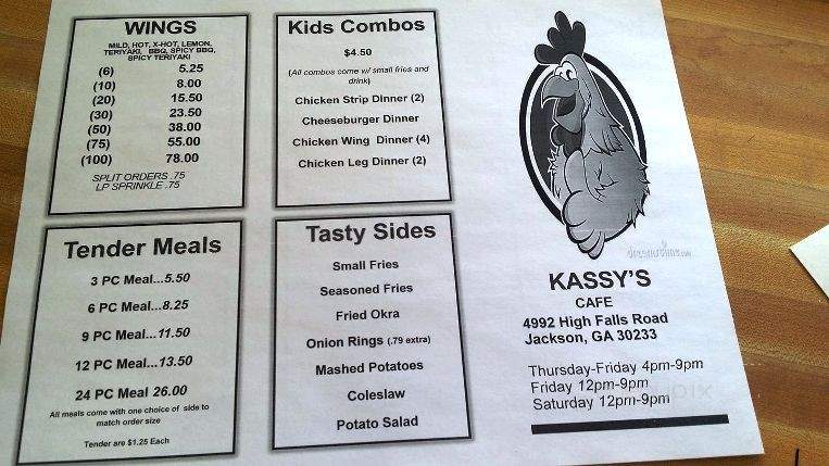 Kassy's Cafe - Jackson, GA menu_pic
