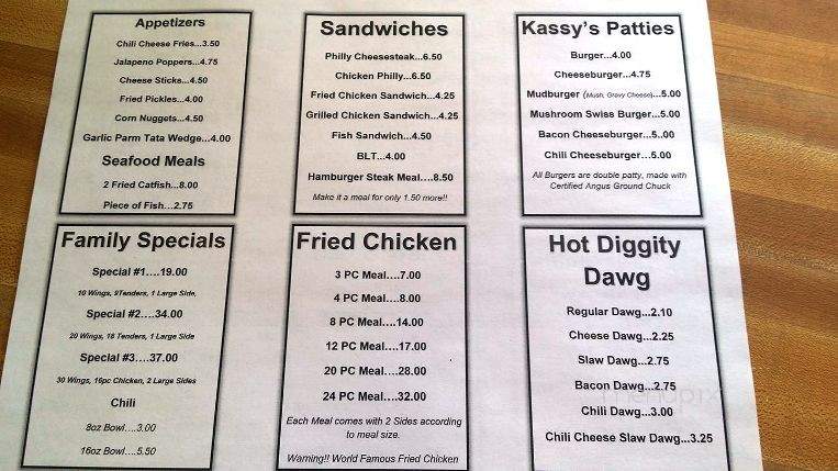 Kassy's Cafe - Jackson, GA menu_pic