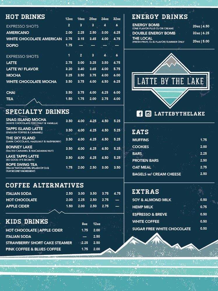 Latte By The Lake - Bonney Lake, WA menu_pic