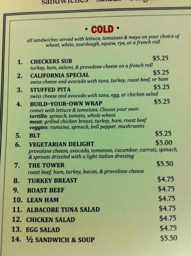 Checker's Grill - Orange, CA menu_pic