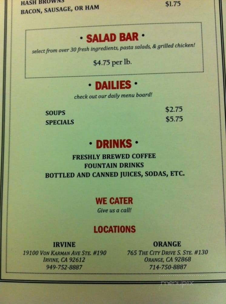 Checker's Grill - Orange, CA menu_pic