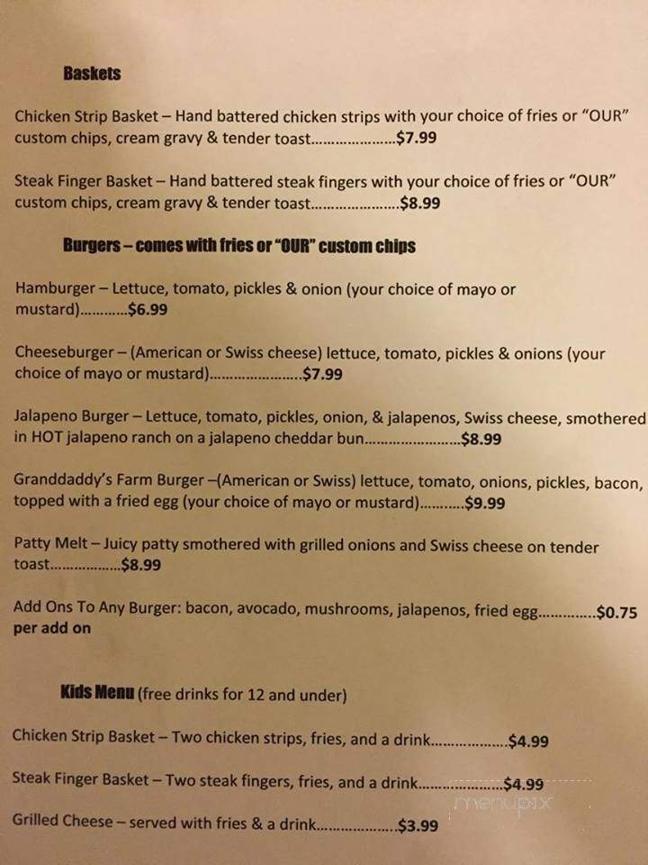 Harcat & Lou's Diner - Elkhart, TX menu_pic