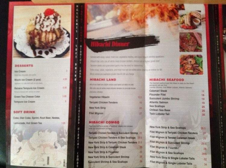 Hibachi Bar Japanese Steak House - Indianapolis, IN menu_pic