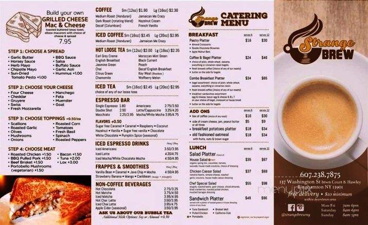 Strange Brew - Binghamton, NY menu_pic