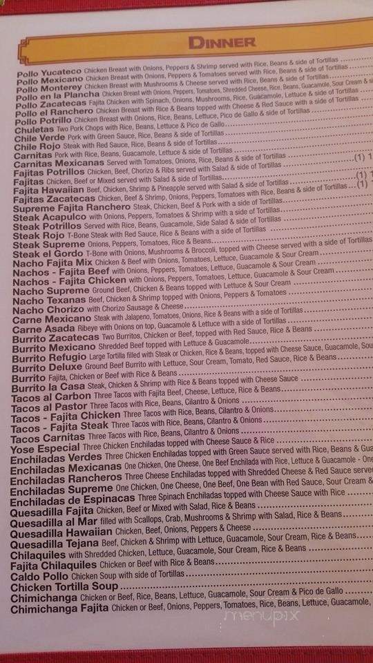 Potrillos Mexican Restaurant - Ardmore, OK menu_pic