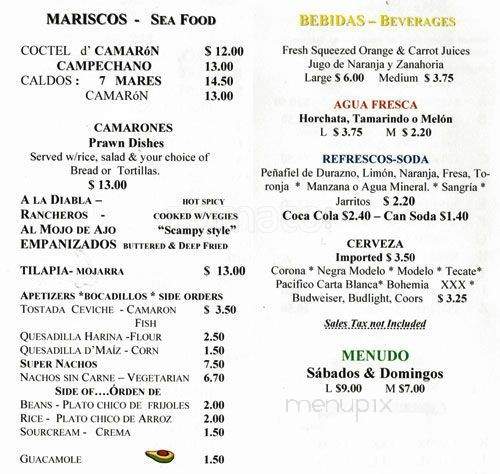 Taqueria 3 Hermanos No 2 - Napa, CA menu_pic