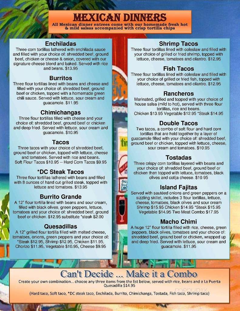 Island Fever Rum Bar & Grill - Jacksonport, WI menu_pic