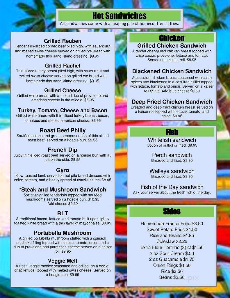 Island Fever Rum Bar & Grill - Jacksonport, WI menu_pic
