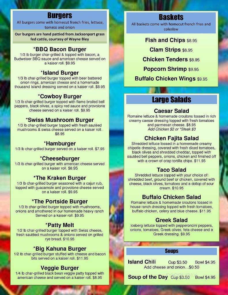 Island Fever Rum Bar & Grill - Jacksonport, WI menu_pic