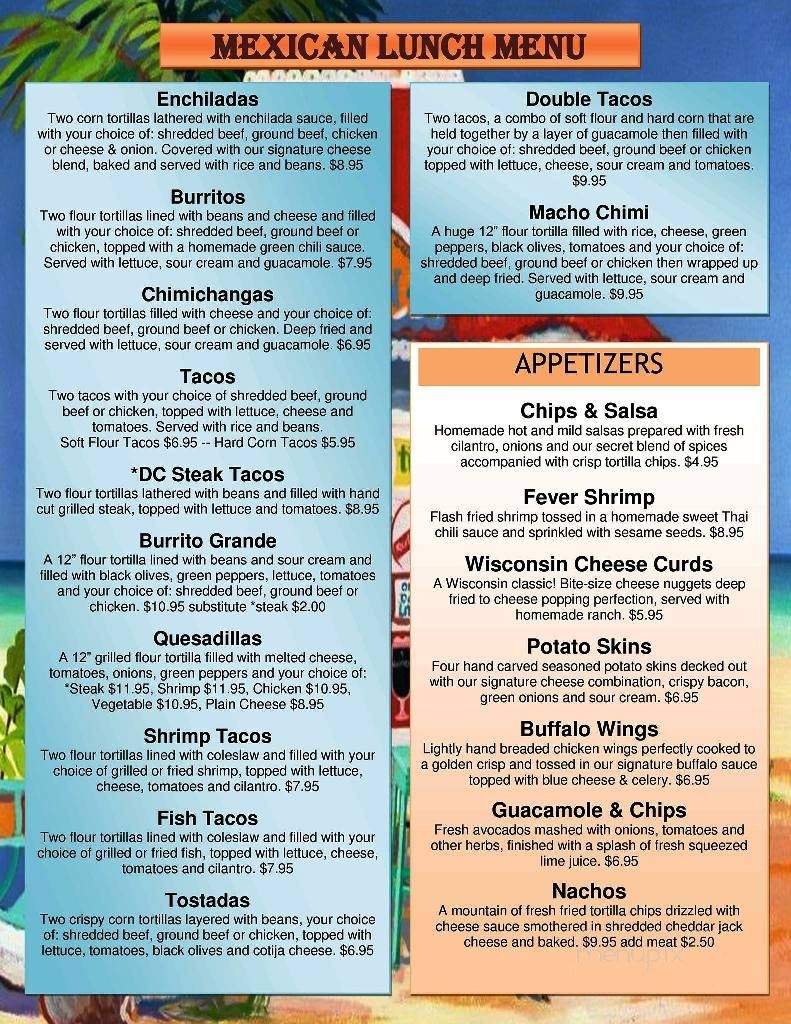 Island Fever Rum Bar & Grill - Jacksonport, WI menu_pic