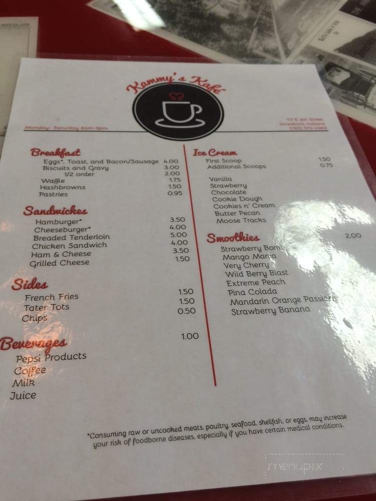 Kammy's Kafe - Jonesboro, IN menu_pic