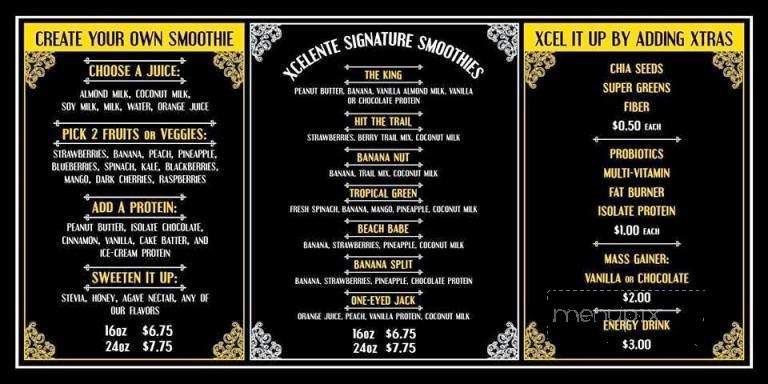 Xcelente Smoothie & Coffee Haus - Lubbock, TX menu_pic