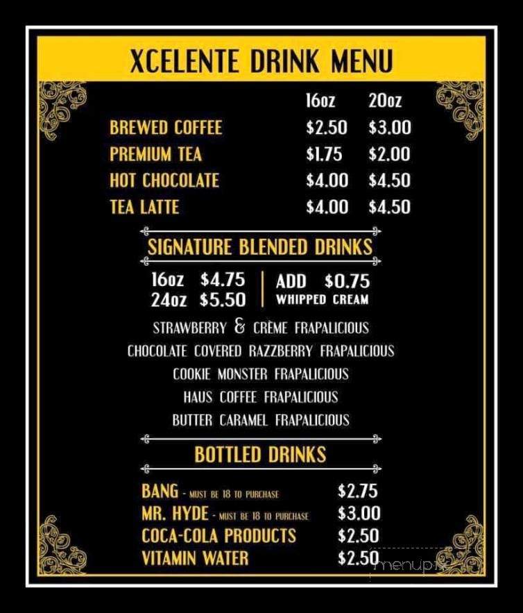 Xcelente Smoothie & Coffee Haus - Lubbock, TX menu_pic