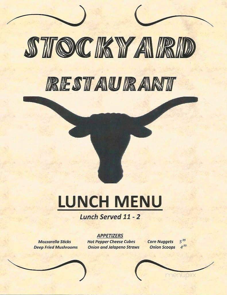 Stockyard Restaurant - Fredonia, KS menu_pic