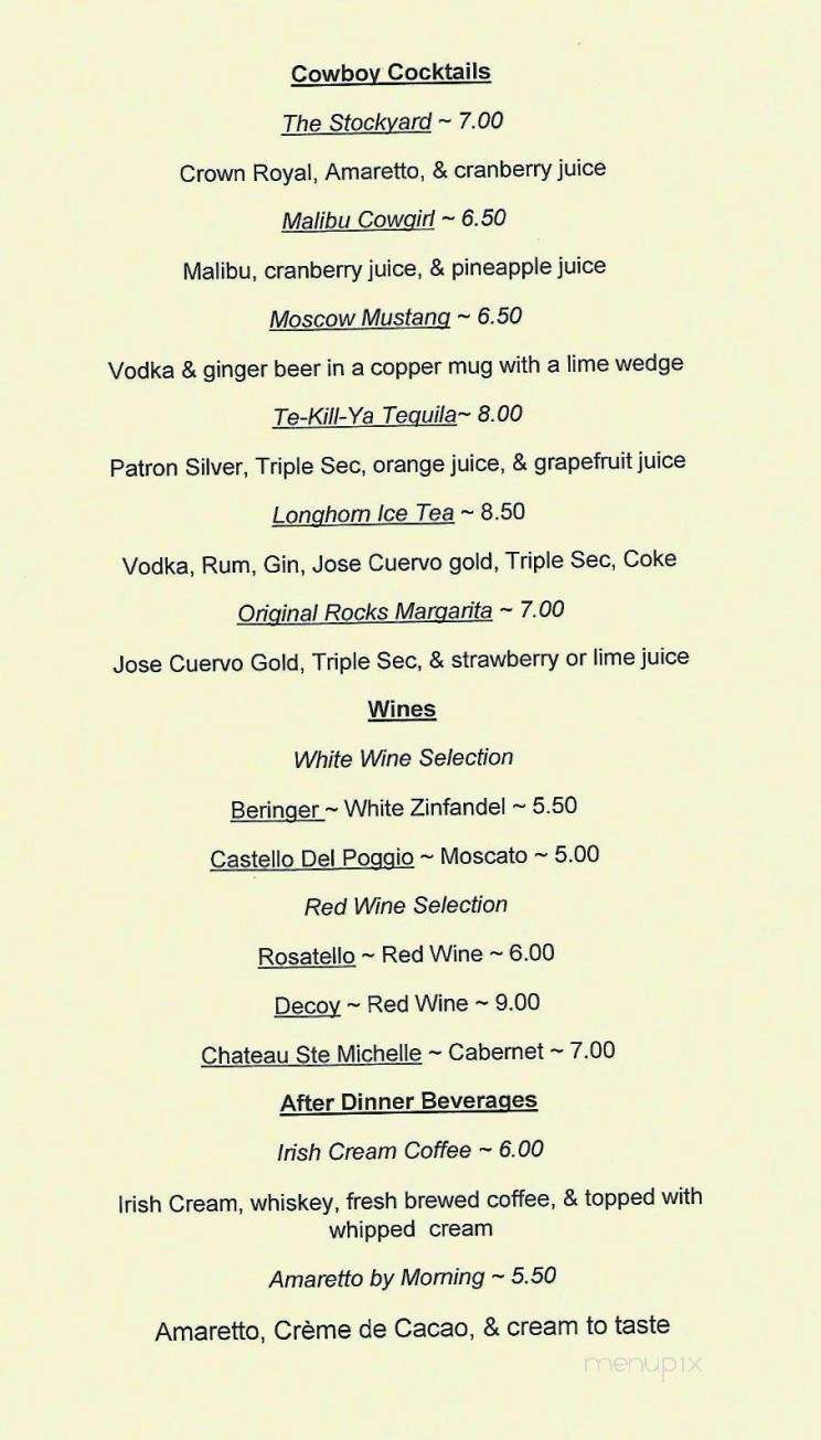Stockyard Restaurant - Fredonia, KS menu_pic