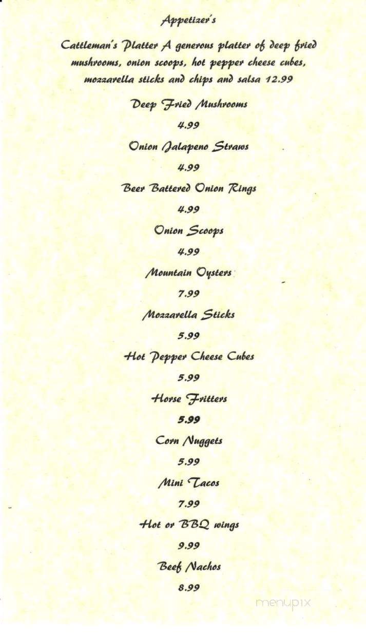 Stockyard Restaurant - Fredonia, KS menu_pic