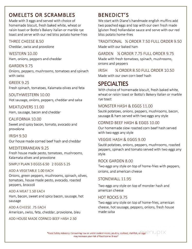 brooklyn artisan bakehouse menu