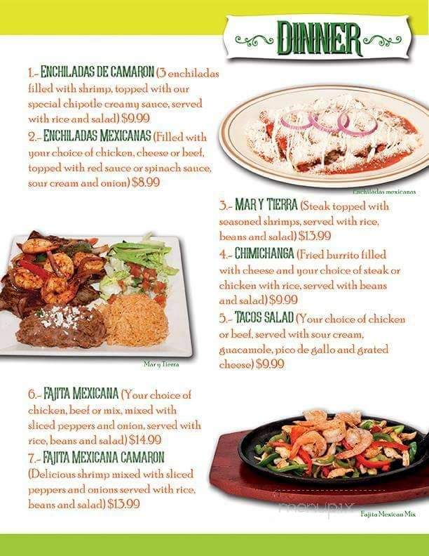 Mi Tierra - Mora, MN menu_pic