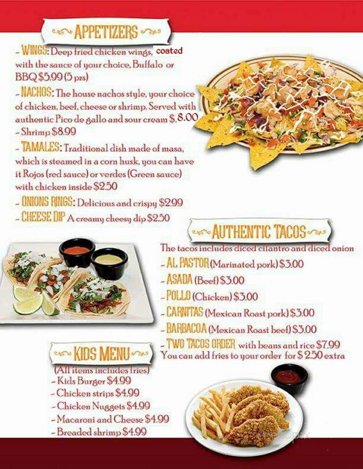 Mi Tierra - Mora, MN menu_pic