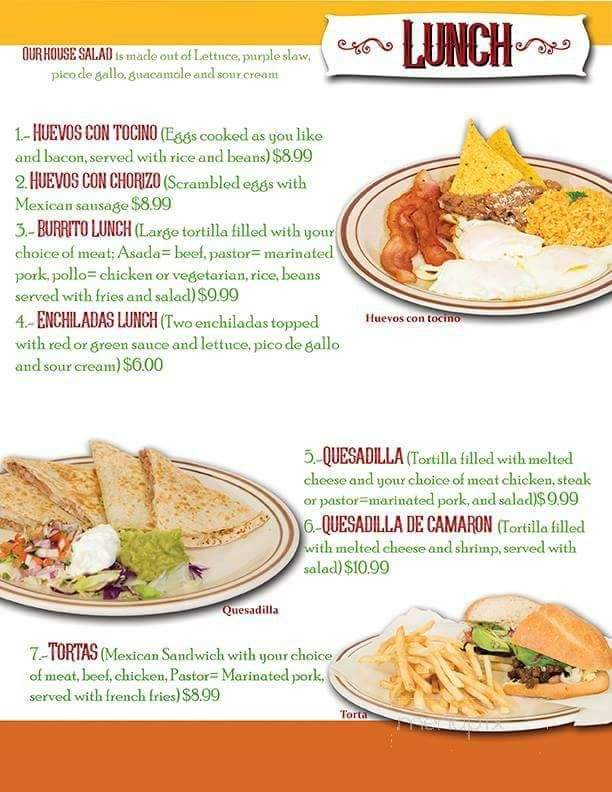Mi Tierra - Mora, MN menu_pic