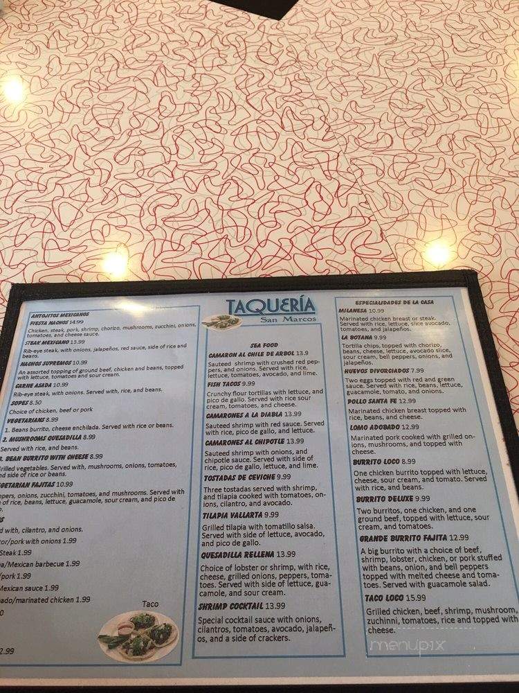 Taqueria San Marcos - Cincinnati, OH menu_pic