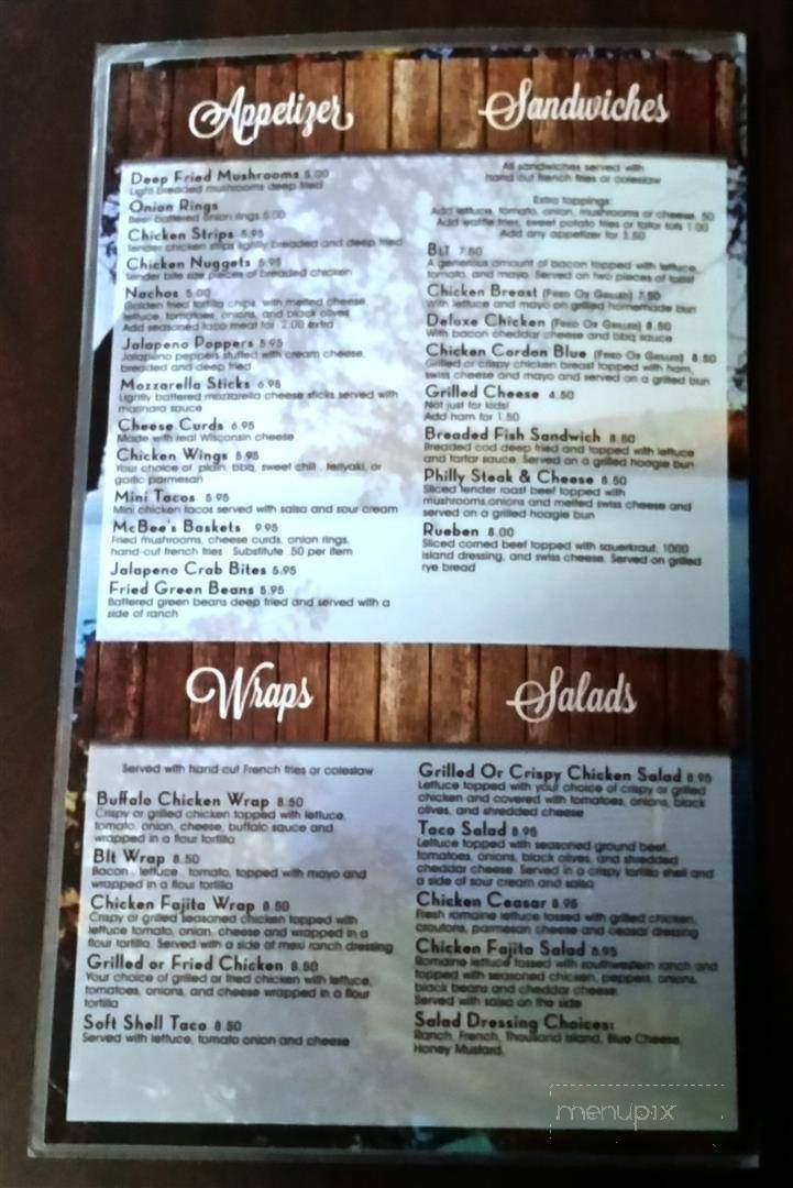 McBees On The Lake - Ogilvie, MN menu_pic