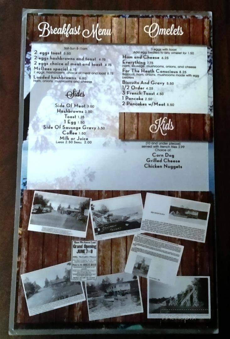 McBees On The Lake - Ogilvie, MN menu_pic