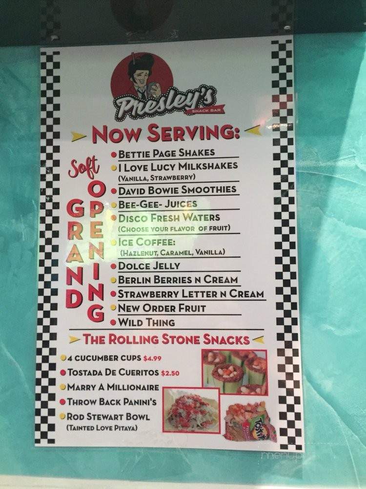Presley's Snack Bar - La Puente, CA menu_pic