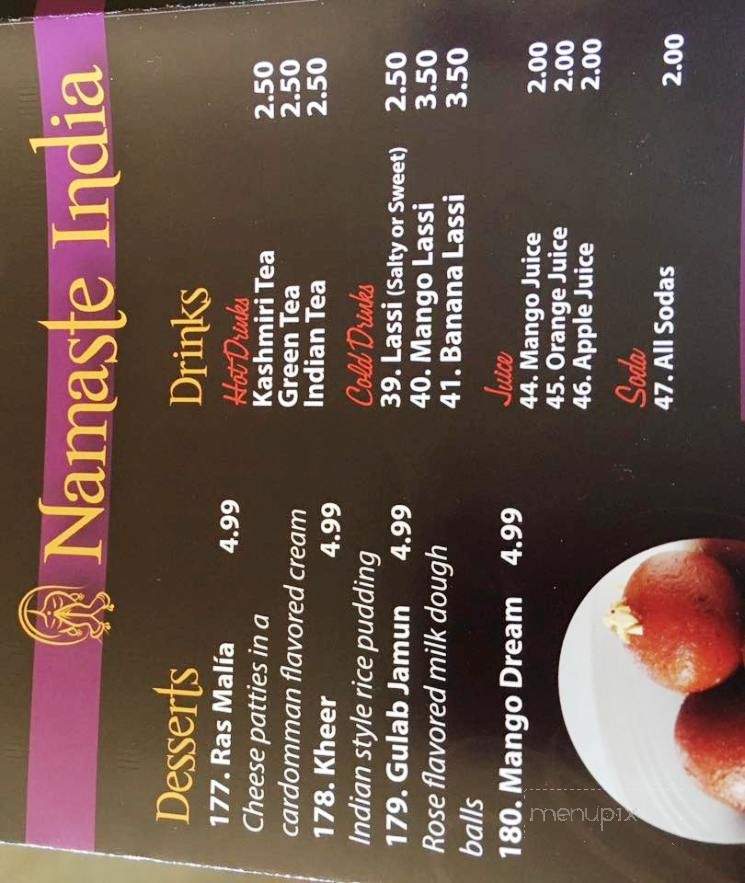 Namaste India - Chesterton, IN menu_pic