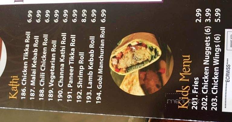 Namaste India - Chesterton, IN menu_pic