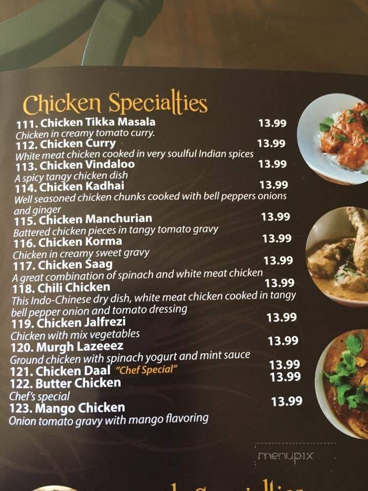 Namaste India - Chesterton, IN menu_pic