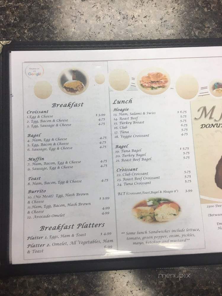 MJ Donuts Cafe - Davenport, FL menu_pic