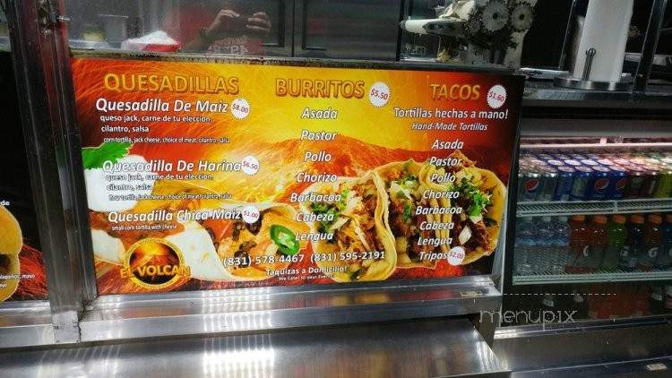 El Volcan - Monterey, CA menu_pic