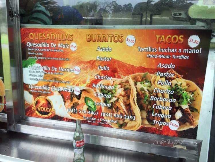 El Volcan - Monterey, CA menu_pic