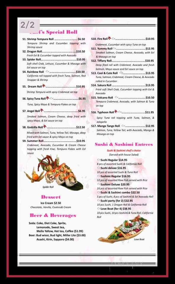 Sakura Sushi and Grill - Maryville, TN menu_pic