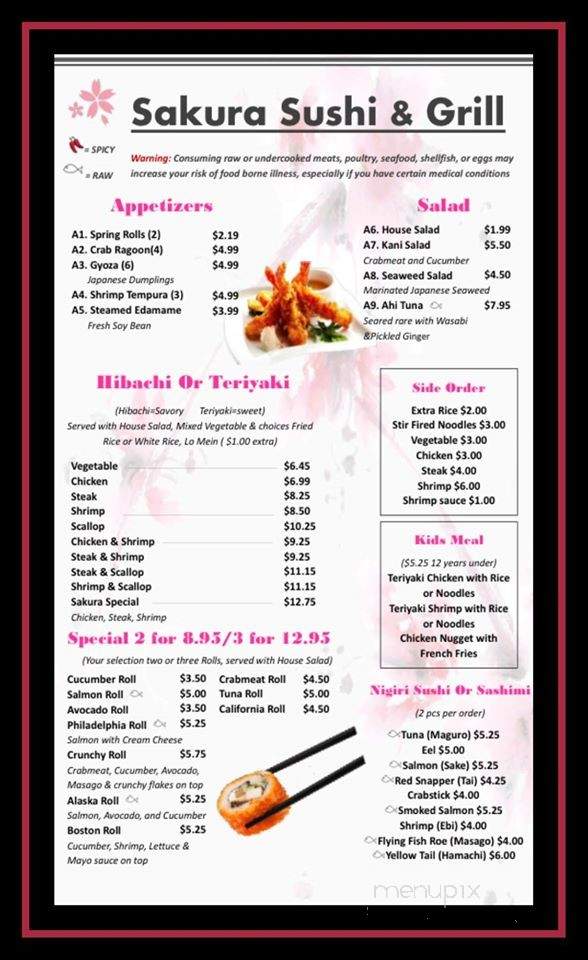 Sakura Sushi and Grill - Maryville, TN menu_pic