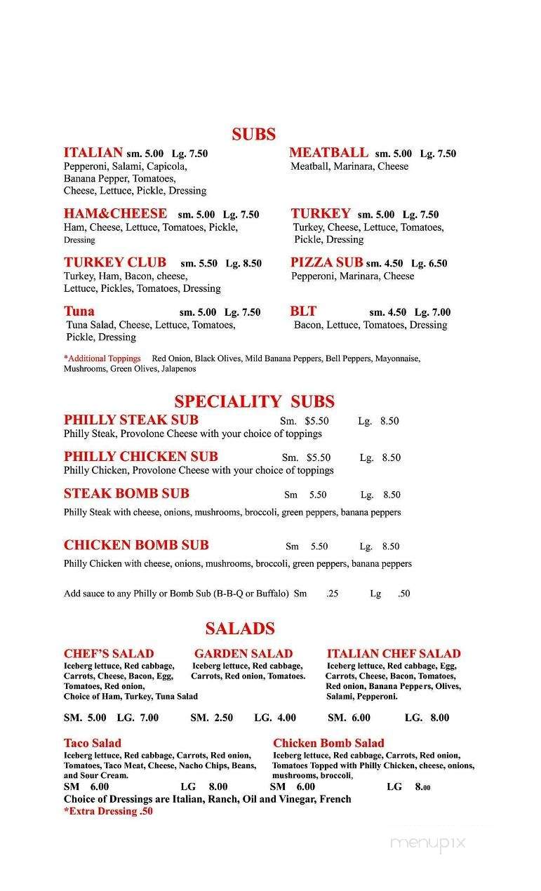 Koky's Pizza - Zanesville, OH menu_pic