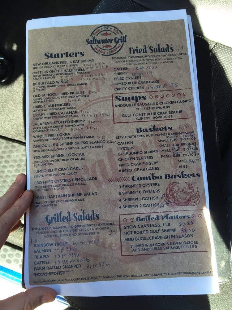 Bp Saltwater Grill - Lawton, OK menu_pic