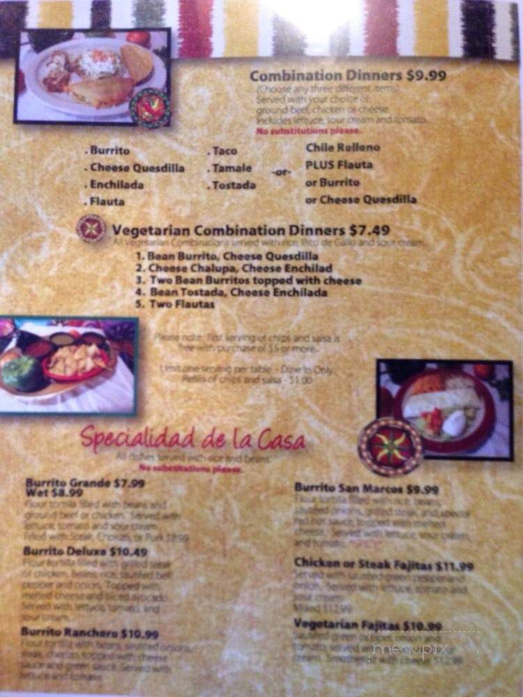 Taqueria San Francisco #2 - Battle Creek, MI menu_pic