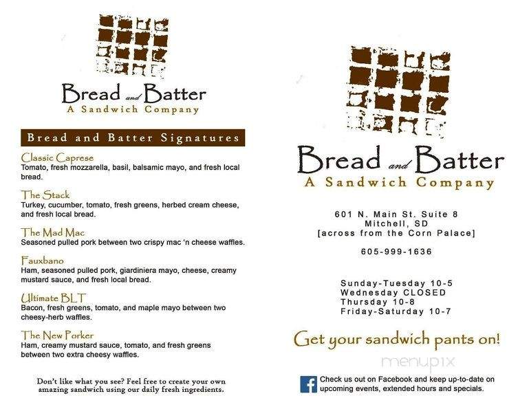 Bread and Batter - Mitchell, SD menu_pic