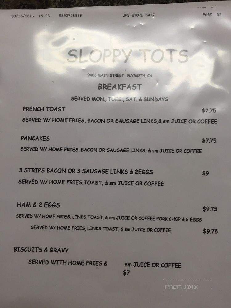 /28984809/Sloppy-Tots-Menu-Plymouth-CA - Plymouth, CA