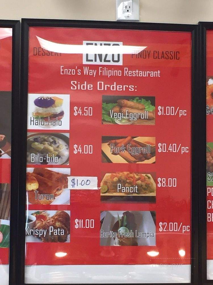 Enzo's Way: Filipino Fast Food - Orange, CA menu_pic