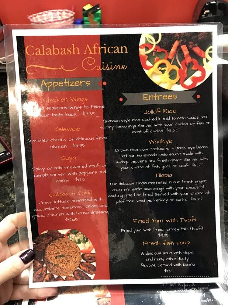 Calabash African Cuisine & Bar - Alexandria, VA menu_pic