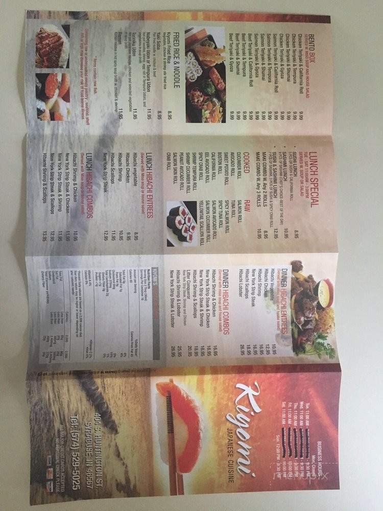 Kiyomi - Syracuse, IN menu_pic