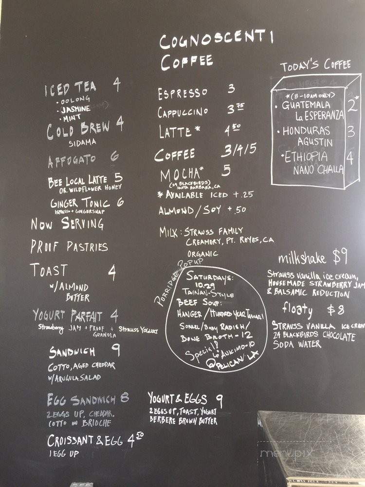 Cognoscenti - Los Angeles, CA menu_pic