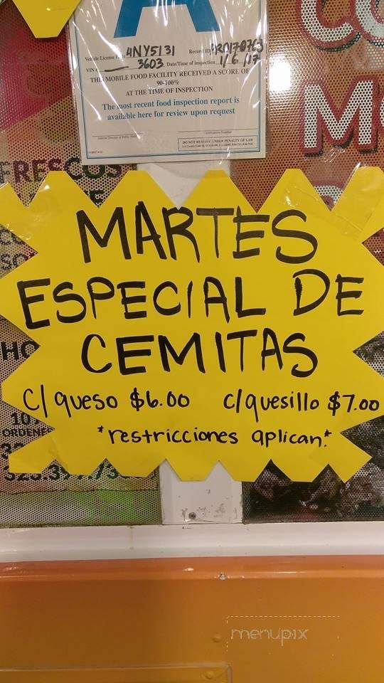 Cemitas Y Antojitos Poblanos Cinco de Mayo - Los Angeles, CA menu_pic