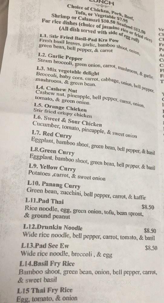 Cha Thai - Rancho Cordova, CA menu_pic