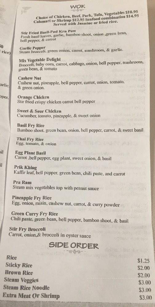 Cha Thai - Rancho Cordova, CA menu_pic