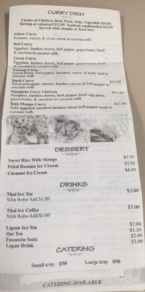 Cha Thai - Rancho Cordova, CA menu_pic